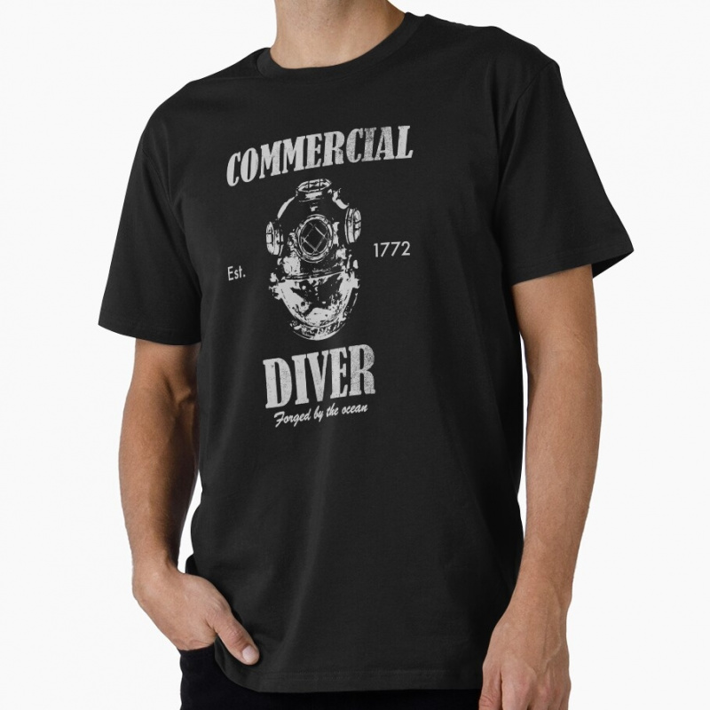 Commercial Printing And Graphics - Винтажная подарочная футболка Commercial Diver, 100%